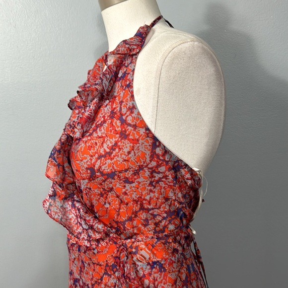 MM Couture by Miss Me Halter Strap Floral Wrap Dress with Ruffles Size Small - Picture 7 of 16